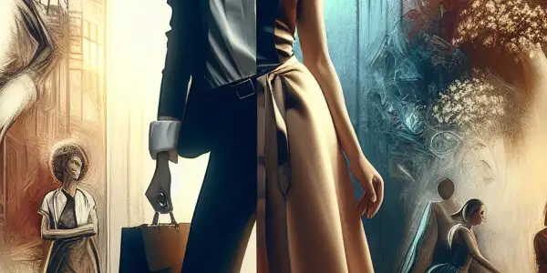 A split scene showcasing Anne Hathaway's versatility: glamorous fashion on one side, emotional drama on the other.